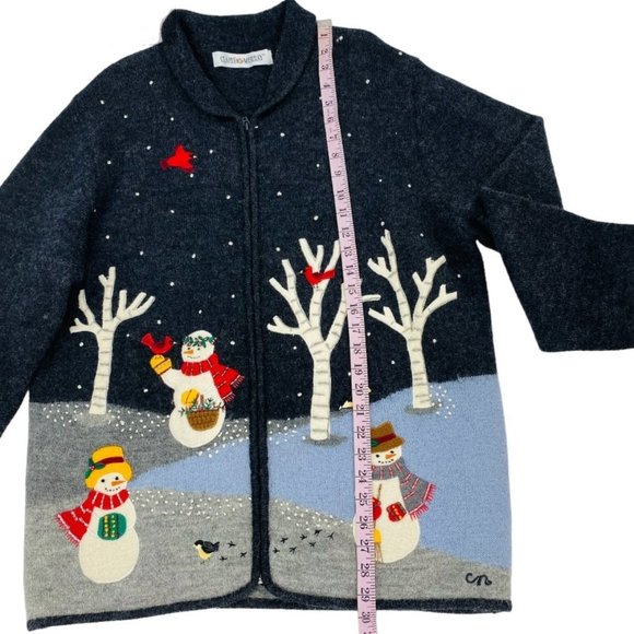Claire Murray Vintage 100% Wool Christmas Cardigan - Picture 10 of 10